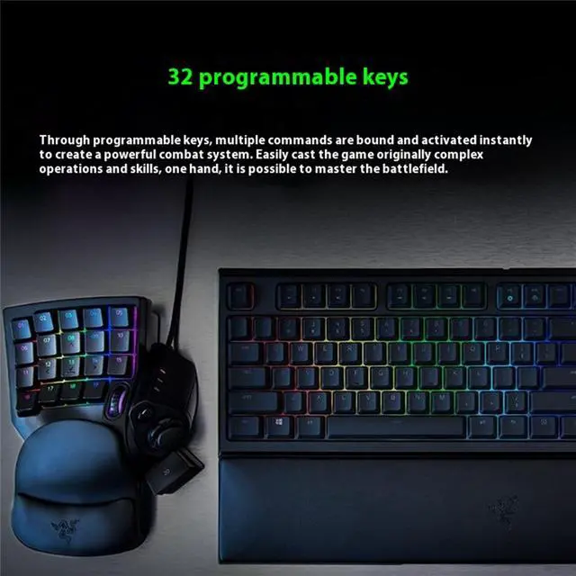 Alt view image 6 of 7 - AULA Tartarus V2 Wired gaming Keyboard, Mecha Membrane Key Switches,One Handed gaming Keyboard,32 Programmable Keys,Customizable Chroma RGB Lighting,Programmable Macros,Snap Tap black