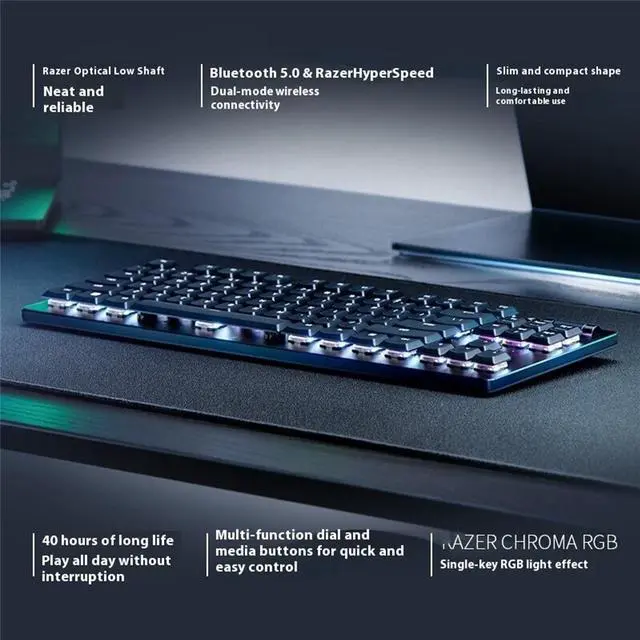 Alt view image 3 of 7 - AULA DeathStalker V2 pro TKL Dual-Mode gaming Keyboard, 40-Hour Battery Life, Laser Etched Craftsmanship, Low-Profile Optical Switches-Linear Red, 87 Keys,for Mac or Windows PC Gaming Computers, Black