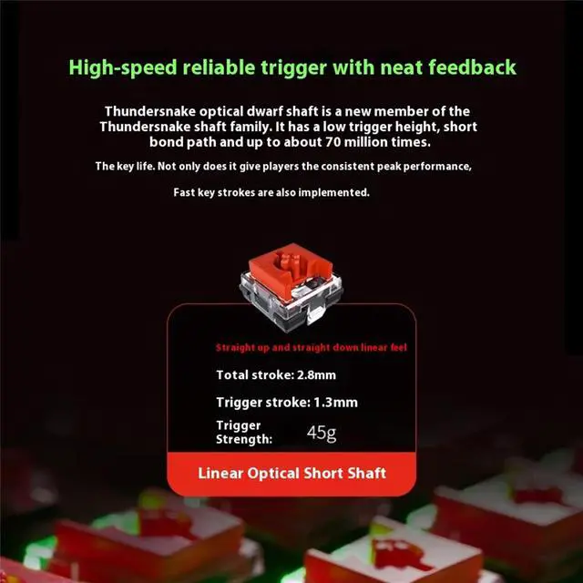 Alt view image 4 of 7 - AULA DeathStalker V2 pro TKL Dual-Mode gaming Keyboard, 40-Hour Battery Life, Laser Etched Craftsmanship, Low-Profile Optical Switches-Linear Red, 87 Keys,for Mac or Windows PC Gaming Computers, Black