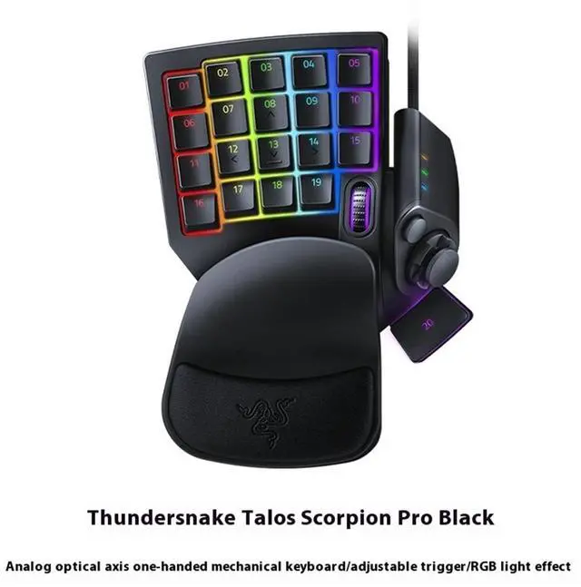 Alt view image 2 of 7 - AULA Tartarus Pro Wired Left Hand Keypad, 32 Programmable Keys, 8-Way Thumb Arrow Keys and Scroll Wheel,20 Analog Movement Switches,Macro Pad for PC Gaming, for Windows or Mac Computer,black