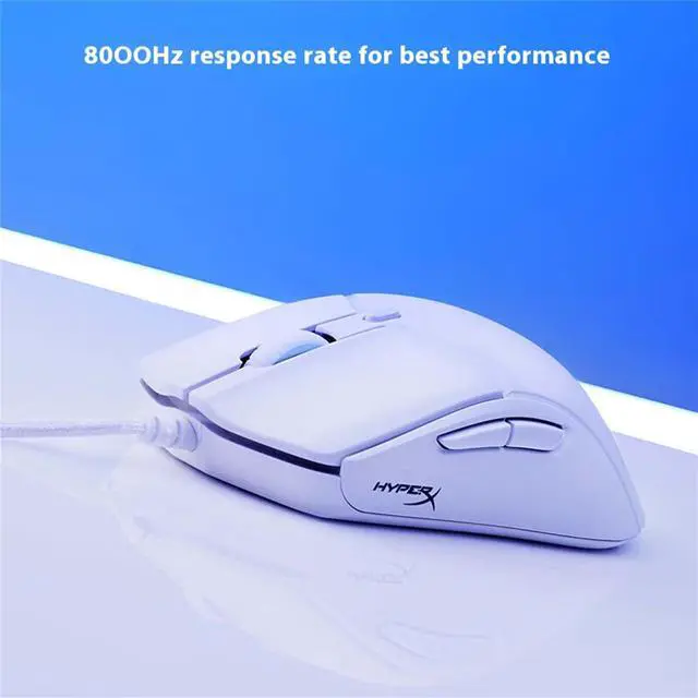 Alt view image 5 of 7 - HyperX Spinfire 2 Wired Gaming Mouse, 8000Hz Response Rate, 26000DPI, HyperX 26K Sensor, 5 Buttons, Lightweight Design, PTFE Feet Stickers, Anti-slip Stickers, Macro Command Support, White