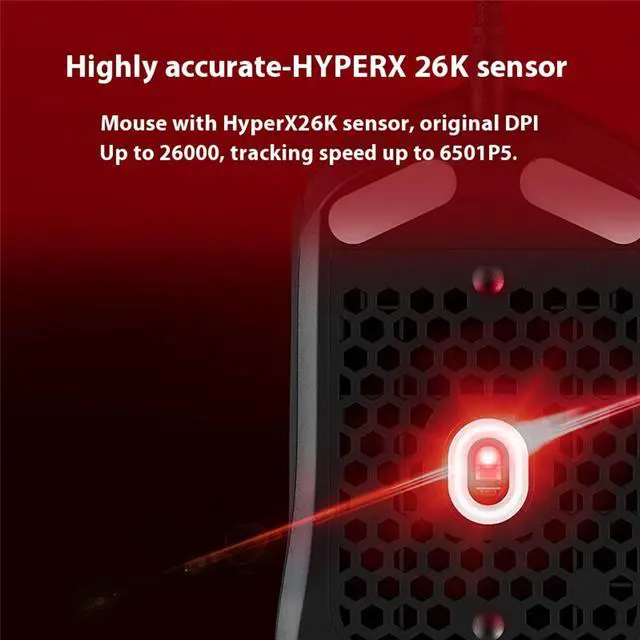 Alt view image 6 of 7 - HyperX Spinfire 2 Wired Gaming Mouse, 8000Hz Response Rate, 26000DPI, HyperX 26K Sensor, 5 Buttons, Lightweight Design, PTFE Feet Stickers, Anti-slip Stickers, Macro Command Support, White