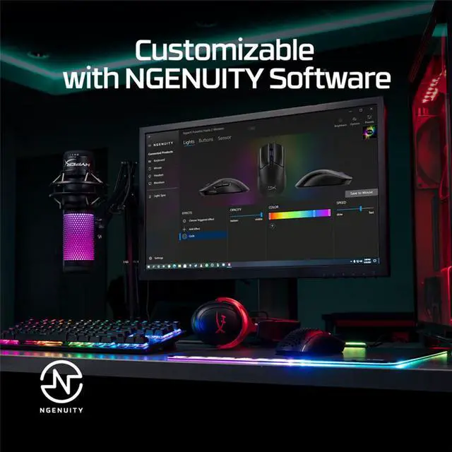 Alt view image 7 of 7 - HyperX Spinfire 2 Wireless Gaming Mouse, 2.4Ghz/Bluetooth, 8000Hz Response Rate, 26000DPI, HyperX 26K Sensor, 5 Buttons, 60g, PTFE Foot Stickers, Anti-slip Stickers, Macro Command Support, Black