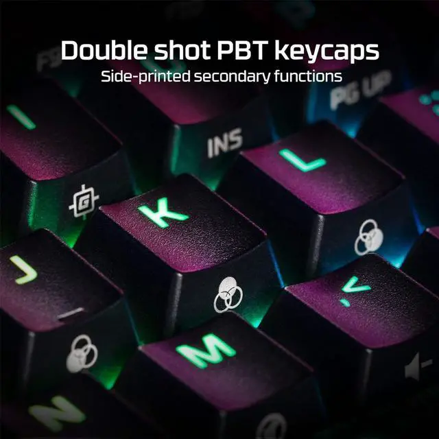 Alt view image 7 of 7 - HyperX Alloy Origins 60 - Mechanical Gaming Keyboard - Ultra Compact 60% Form Factor - Tactile Aqua Switch - Double Shot PBT Keycaps - RGB LED Backlit -HyperX Red Linear, Black