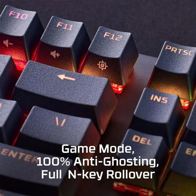 Alt view image 4 of 7 - HyperX Alloy Origins 104-Key PBT Version Gaming Keyboard, Full Size Wired Mechanical Keyboard, Compact Form Factor, RGB LED Backlighting, 8000HZ, Hot Swappable, Linear HyperX ice Axis, Black