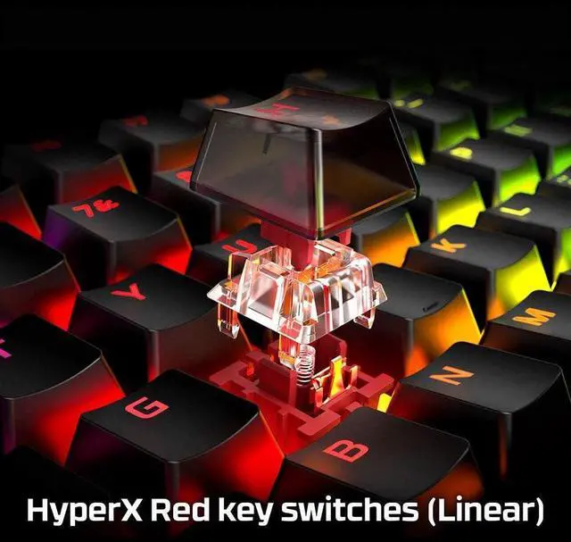 Alt view image 5 of 7 - HyperX Alloy Origins Core 87-key TKL Gaming Mechanical Keyboard, RGB Phantom Colours, Compact, Metal Frame, Compact and Efficient, Hot Swappable, Linear HyperX water  Axis, Black