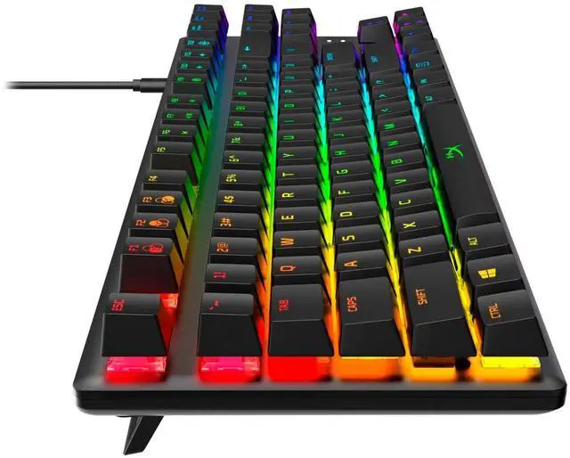 Alt view image 3 of 7 - HyperX Alloy Origins Core 87-key TKL Gaming Mechanical Keyboard, RGB Phantom Colours, Compact, Metal Frame, Compact and Efficient, Hot Swappable, Linear HyperX water  Axis, Black