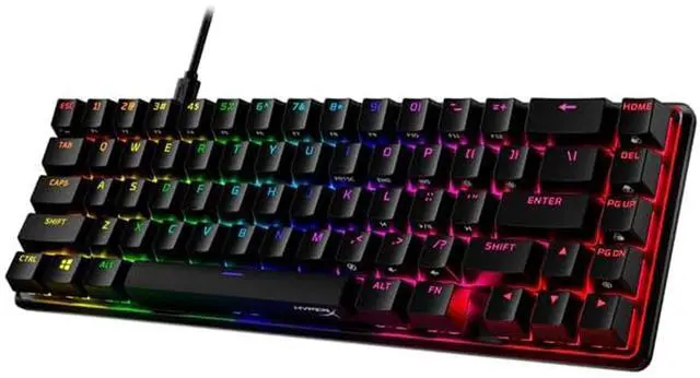Main image of HyperX Alloy Origins 65 - Mechanical Gaming Keyboard  Compact 65% Form Factor - Tactile Aqua Switch - Double Shot PBT Keycaps - RGB LED BacklitPersonalised KeycapsHyperX Fire Axis, black