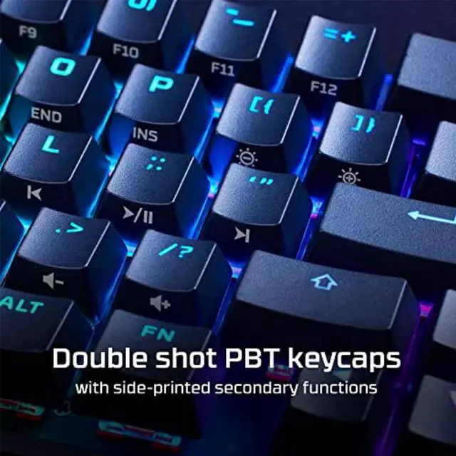 Alt view image 6 of 7 - HyperX Alloy Origins 65 - Mechanical Gaming Keyboard  Compact 65% Form Factor - Tactile Aqua Switch - Double Shot PBT Keycaps - RGB LED BacklitPersonalised KeycapsHyperX Fire Axis, black