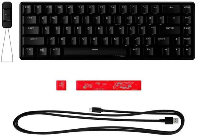 Alt view image 2 of 7 - HyperX Alloy Origins 65 - Mechanical Gaming Keyboard  Compact 65% Form Factor - Tactile Aqua Switch - Double Shot PBT Keycaps - RGB LED BacklitPersonalised KeycapsHyperX Fire Axis, black