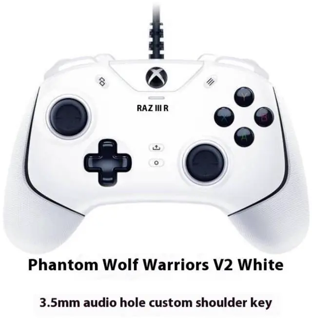 Alt view image 2 of 7 - AULA Wolverine V2 Chroma Wired Gaming Controller for Xbox Series X|S, Xbox One, PC: RGB Lighting - Remappable Buttons & Triggers - Mecha-Tactile Buttons & D-Pad - Trigger Stop- white
