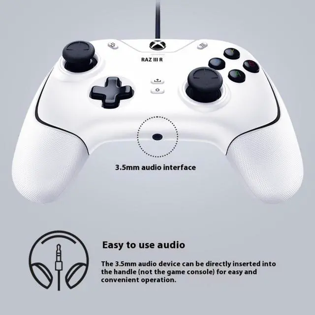 Alt view image 4 of 7 - AULA Wolverine V2 Chroma Wired Gaming Controller for Xbox Series X|S, Xbox One, PC: RGB Lighting - Remappable Buttons & Triggers - Mecha-Tactile Buttons & D-Pad - Trigger Stop- white