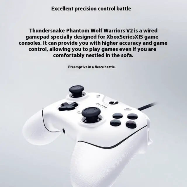Alt view image 5 of 7 - AULA Wolverine V2 Chroma Wired Gaming Controller for Xbox Series X|S, Xbox One, PC: RGB Lighting - Remappable Buttons & Triggers - Mecha-Tactile Buttons & D-Pad - Trigger Stop- white