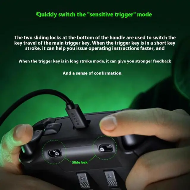 Alt view image 5 of 7 - AULA Wolverine V2 Chroma Wired Gaming Pro Controller for Xbox Series, Xbox One, PC: RGB Lighting - Remappable Buttons & Triggers - Mecha-Tactile Buttons & D-Pad - Trigger Stop- White