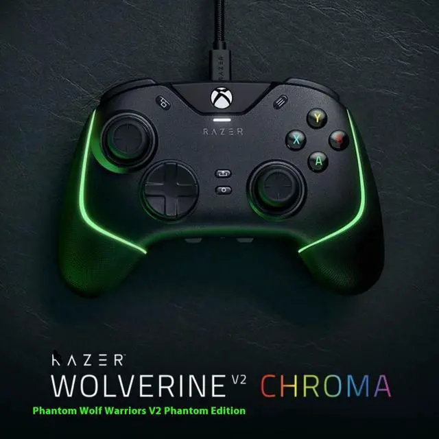 Alt view image 3 of 7 - AULA Wolverine V2 Chroma Wired Gaming Pro Controller for Xbox Series, Xbox One, PC: RGB Lighting - Remappable Buttons & Triggers - Mecha-Tactile Buttons & D-Pad - Trigger Stop- White