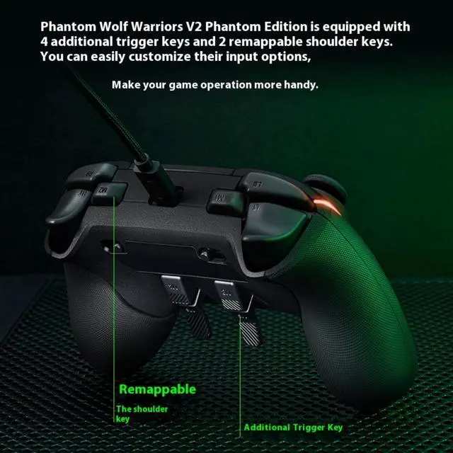 Alt view image 6 of 7 - AULA Wolverine V2 Chroma Wired Gaming Pro Controller for Xbox Series, Xbox One, PC: RGB Lighting - Remappable Buttons & Triggers - Mecha-Tactile Buttons & D-Pad - Trigger Stop- White