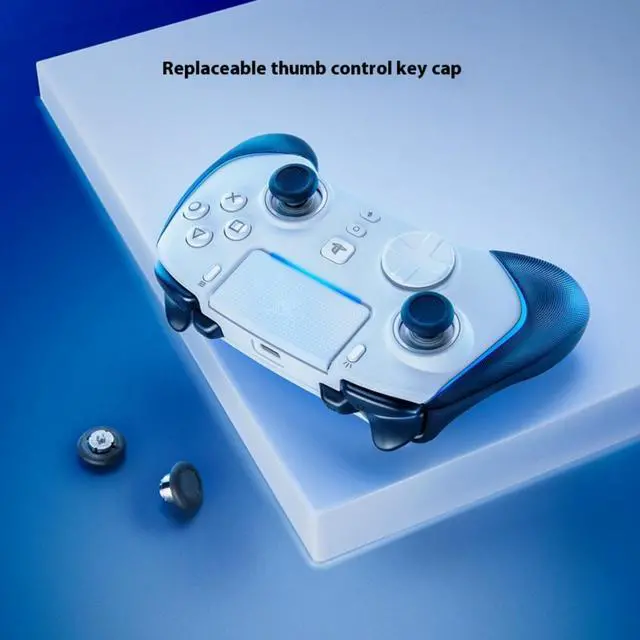 Alt view image 5 of 7 - AULAWolverine V2 Pro Wireless Gaming Controller for PS5 PC: HyperSpeed Wireless -Tactile Action Buttons- 8-Way Microswitch D-Pad - 6 Remappable Buttons - Chroma RGB -white