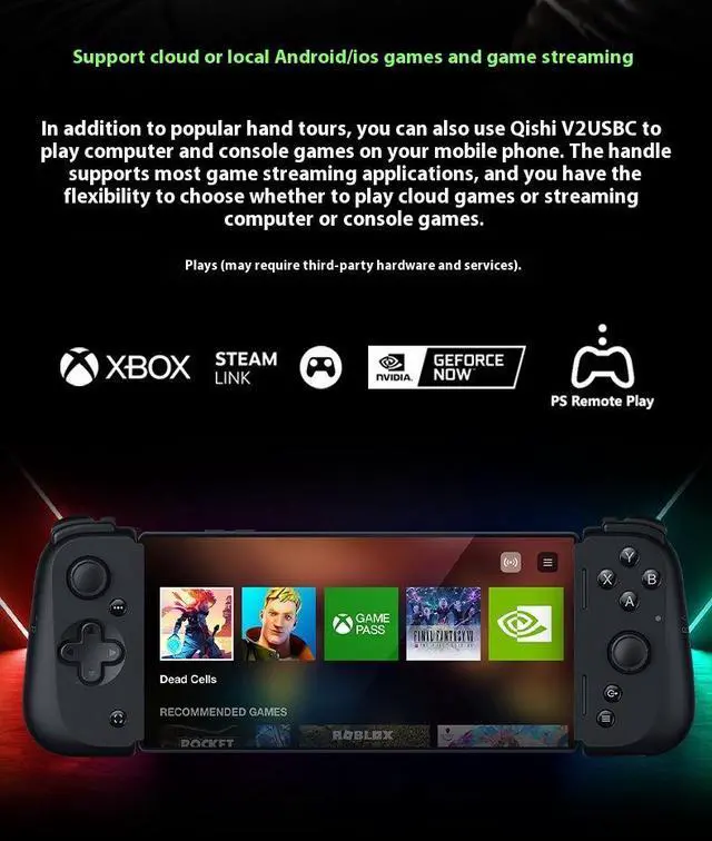 Alt view image 7 of 7 - AULA  Kishi V2 wired Gaming Controller for Android & iPhone 15 Series (USB C): Console Quality Controls - Stream PC, Xbox, Play Games on Phone- Passthrough Charging - Virtual Controller