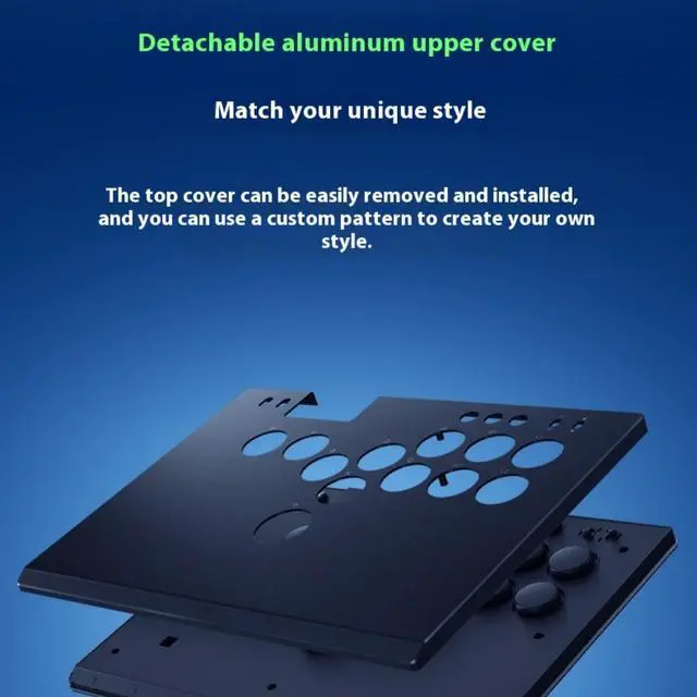 Alt view image 3 of 7 - AULA Kitsune All-Button Arcade wired Controller & Street Fighter Chun-Li Vinyl Skin Bundle: For PS5 /  & PC - Low-Profile Optical Switches - Slim- Chroma RGB - Full Top Plate Wrap