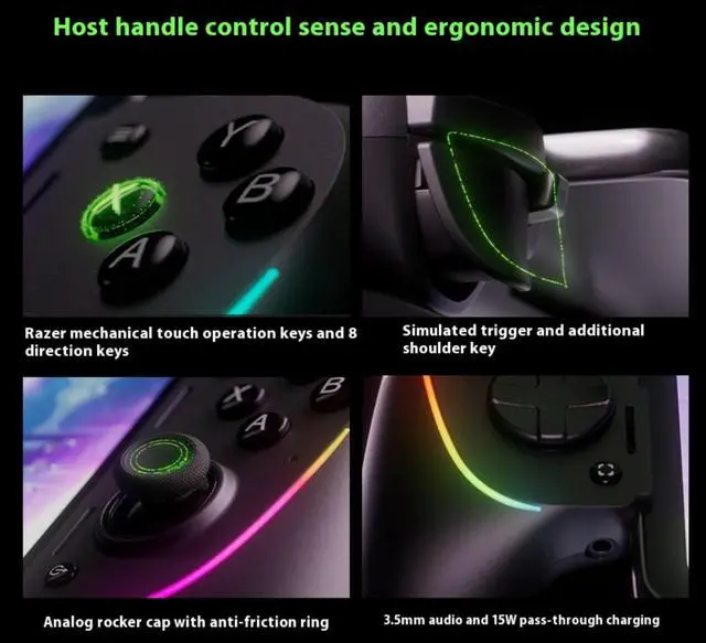 Alt view image 5 of 7 - AULA Kishi Ultra wired Gaming Controller for Android, iPhone 15 & 16 Series, iPad Mini (USB C): Pro Controls - Ergonomic Design - Stream PC, Xbox, PS5 Games on Mobile, Phone, Tablet - Chroma RGB