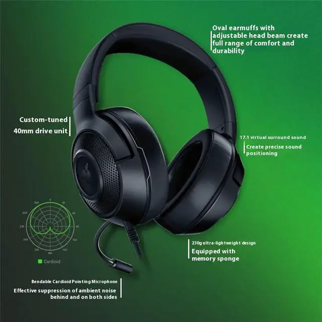 Alt view image 7 of 7 - AULA Giant Demon X Wired Gaming Headset with Microphone,Ultra-lightweight design,HD Sound Quality, 3.5 mm link, for PCs, Macs, Xbox One, PS4, Nintendo Switch, Black