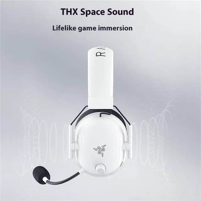 Alt view image 5 of 7 - AULA Soul Eater Shark V2 Extreme wireless Gaming Headset , THX Spatial Audio - Bendable Mic - 50mm Drivers - 2.4GHz, Bluetooth or USB - 70 Hr Battery w/USB Type C Chargingwhite