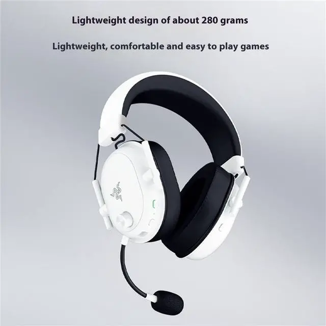 Alt view image 6 of 7 - AULA Soul Eater Shark V2 Extreme wireless Gaming Headset , THX Spatial Audio - Bendable Mic - 50mm Drivers - 2.4GHz, Bluetooth or USB - 70 Hr Battery w/USB Type C Chargingwhite