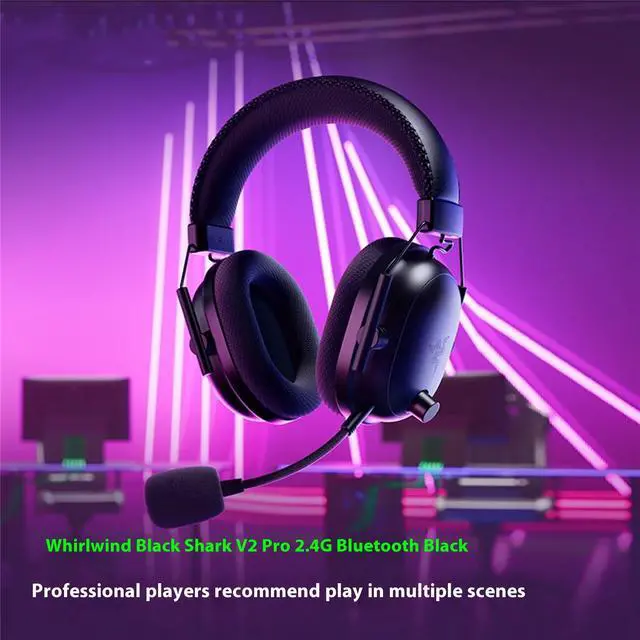 Alt view image 3 of 7 - AULA Cyclone Black SharkV2Pro 2.4G Bluetooth, Super Wideband Mic - Pro Tuned FPS Profiles - 50mm Drivers - Plush Noise Isolating Earcups - 70 Hr Battery - Bluetooth - for PC, PS5, Switch,black
