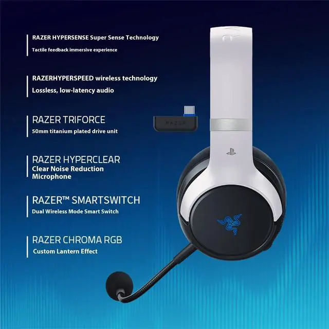 Alt view image 6 of 7 - AULA Soul Eater Shark Pro Extreme Gaming Headset , 2.4GHz Wireless Connection, Titanium Plated Diaphragm, for PS5, PS4 game console or PCblack