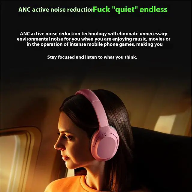 Alt view image 5 of 7 - AULA Silent Star Shark X  wireless Gaming Headset, ANC active noise cancellation, Bluetooth 5.0 wireless connectivity, USB-C charging portpink