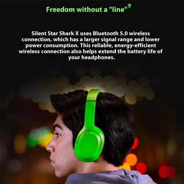 Alt view image 6 of 7 - AULA Silent Star Shark X  wireless Gaming Headset, ANC active noise cancellation, Bluetooth 5.0 wireless connectivity, USB-C charging portpink