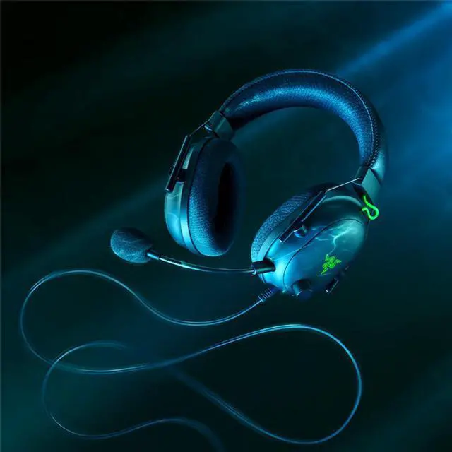 Alt view image 3 of 7 - AULA Cyclone Black SharkV2 Wireless Gaming Headset, with its open shell design and breathable fabric,passive noise reduction, weighs only 240gblack