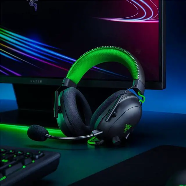 Alt view image 6 of 7 - AULA Cyclone Black SharkV2 Wireless Gaming Headset, with its open shell design and breathable fabric,passive noise reduction, weighs only 240gblack