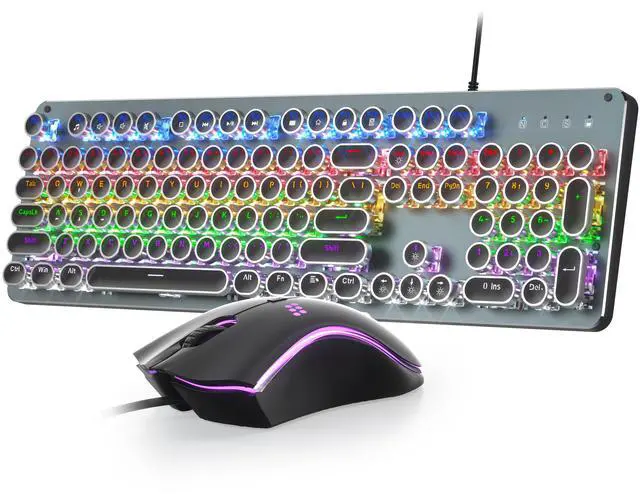 Main image of AULA Punk Mechanical Keyboard & mouse & mousepad 3-piece set , for Mac/PC/ PS5 /PS4 /Xbox /One Gamer,1.6m USB Leather Cable,Monochrome Mixed Color,104 Keys,Black