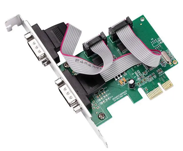 Main image of locrest 2-port DB-9 Serial (RS-232) PCI-e Controller Card,WCH382 Chipset,WCH382 Chipset,White