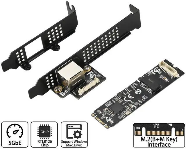 Alt view image 4 of 7 - locrest M.2 to 5G Network Card Renesas RTL8126 Chip, Bus Type PCI Express.Chipset ID RTL8126, Black