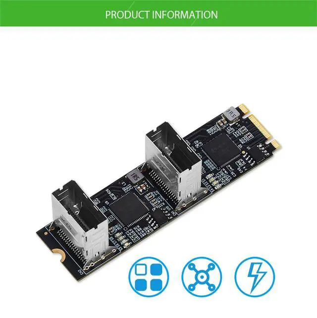 Alt view image 6 of 7 - locrest M.2 to 8-Port SATA3 6G Expansion Card B+M Key PCIe 3.0 Interface SSD Solid State Drive, Black