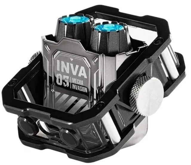 Alt view image 2 of 7 - FANTECH Mecha Invasion "Jetpack" Wireless Earbuds | Bluetooth 5.3 Gaming Earphones with RGB LED Effects, Finger Spinner Mechanism, ENC Noise Cancellation |Design for Sports/Gaming, Silver