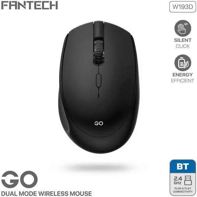 Alt view image 3 of 5 - FANTECH GOW193D Black Gaming Mouse -Slient Click,Energy Efficient,Plug & Play Connectivity,1600DPI Adjustable,57g,5 Buttons,Ergonomic Design for PC/Computer(Black)