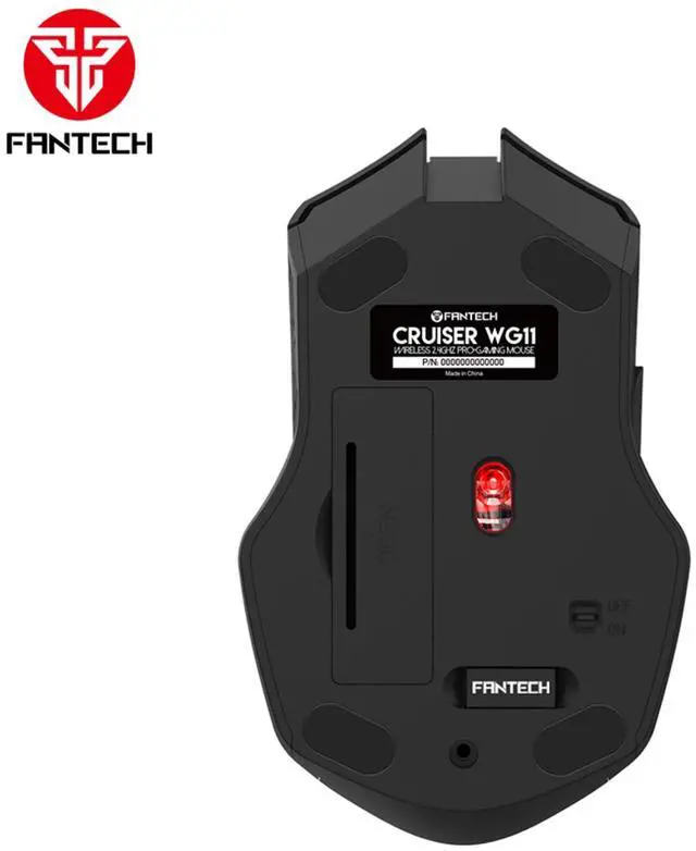 Alt view image 3 of 4 - FANTECH RAIGOR II WG10 Black Gaming Mouse - 2400DPI, 2.4GHz, 2400DPI, Silent Clicks, PixArt 3212 Sensor, 6 Buttons,Huano 3M Switches,Ergonomic Design for PC/Computer(Black)