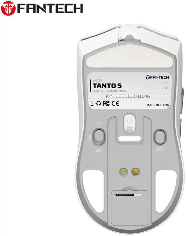 Alt view image 6 of 6 - FANTECH TANTO S WG13S White Gaming Mouse - 26000DPI, 2.4GHz Tri-mode Connectivity, 44Hours Battery Life,Supports RGBCharging Dock,Pixart 3395 Sensor, Supports 8K Polling Rate(White)