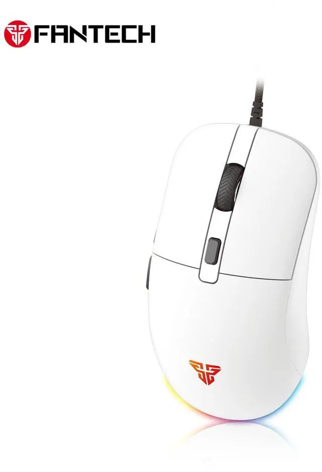 Alt view image 2 of 4 - FANTECH KANATA VX9S White Wired Gaming Mouse, 7200 DPI Adjustable, 6 Buttons,Ambidextrous DesignRGB Lighting, Ergonomic Design for PC/Computer (White)