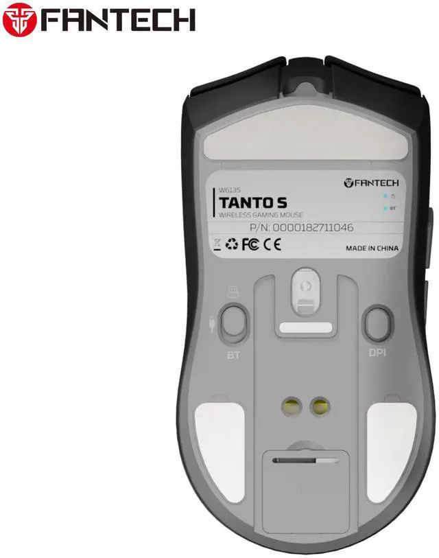 Alt view image 6 of 7 - FANTECH TANTO S WG13S Black Gaming Mouse - 26000DPI, 2.4GHz Tri-mode Connectivity, 44Hours Battery Life,Supports RGBCharging Dock,Pixart 3395 Sensor, Supports 8K Polling Rate(Black)