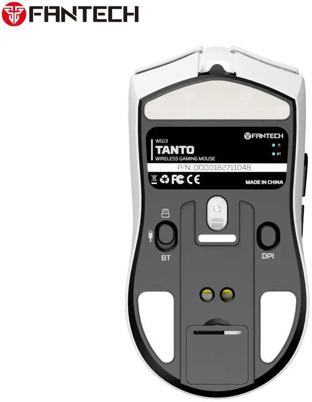 Alt view image 5 of 6 - FANTECH TANTO WG13 Wireless Gaming Mouse - 26000 DPI, Tri-Mode (BT5.0/2.4G/Wired), 58g Ultra-Light, PixArt PAW3395, 44Hr Battery(White)