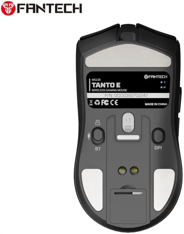 Alt view image 6 of 7 - FANTECH TANTO EWG13E Black Gaming Mouse - 12000DPI, 2.4GHzWireless Connection, Huano Transparent Green Shell White Dots,45Hours Battery Life,Supports RGBCharging Dock,Pixart 3311 Sensor(Black)