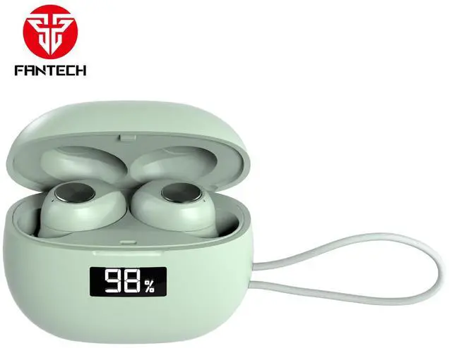 Main image of FANTECH WAVE 14 TW14 Green,Custom Tuned Driver,Touch Control,Digital Display,Stable Connectivity With BT 5.3,Ultra Low Power Consumption,Intimately Fits The Ear Canal,Green