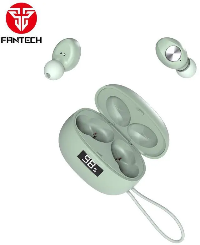 Alt view image 4 of 7 - FANTECH WAVE 14 TW14 Green,Custom Tuned Driver,Touch Control,Digital Display,Stable Connectivity With BT 5.3,Ultra Low Power Consumption,Intimately Fits The Ear Canal,Green