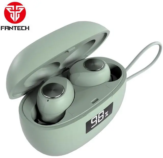 Alt view image 2 of 7 - FANTECH WAVE 14 TW14 Green,Custom Tuned Driver,Touch Control,Digital Display,Stable Connectivity With BT 5.3,Ultra Low Power Consumption,Intimately Fits The Ear Canal,Green