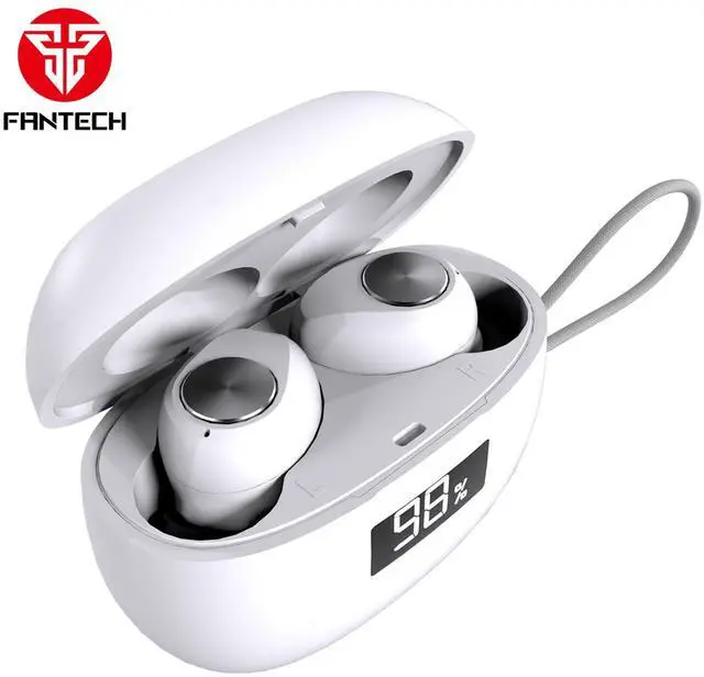 Alt view image 2 of 7 - FANTECH WAVE 14 TW14 Wite,Custom Tuned Driver,Touch Control,Digital Display,Stable Connectivity With BT 5.3,Ultra Low Power Consumption,Intimately Fits The Ear Canal,White