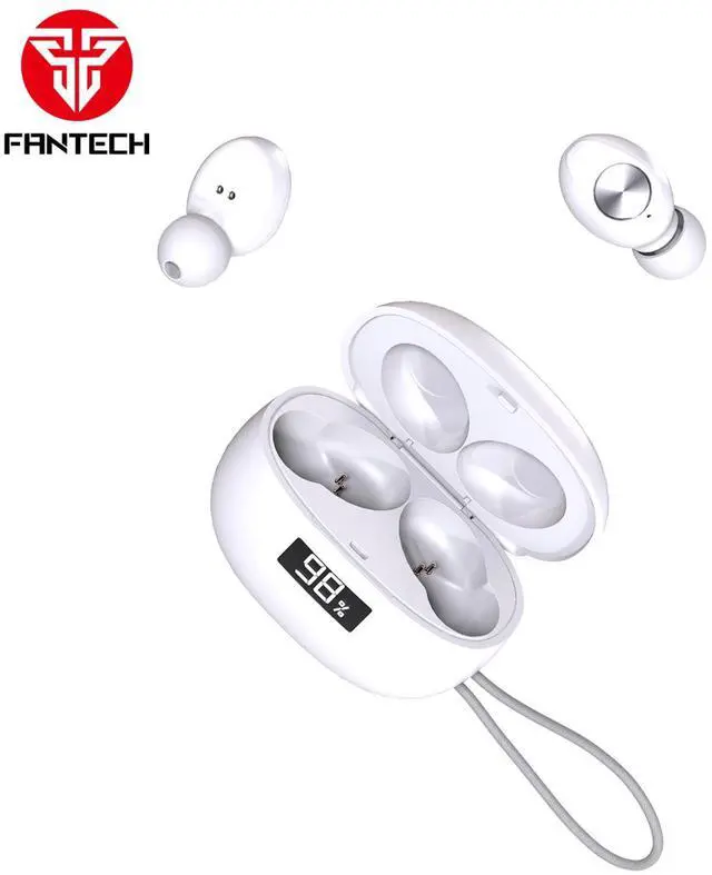 Alt view image 6 of 7 - FANTECH WAVE 14 TW14 Wite,Custom Tuned Driver,Touch Control,Digital Display,Stable Connectivity With BT 5.3,Ultra Low Power Consumption,Intimately Fits The Ear Canal,White